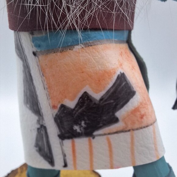 Kachina Handmade Doll Signed 7 Inch Aska AM Native American Indian Art Wooden - Picture 8 of 11